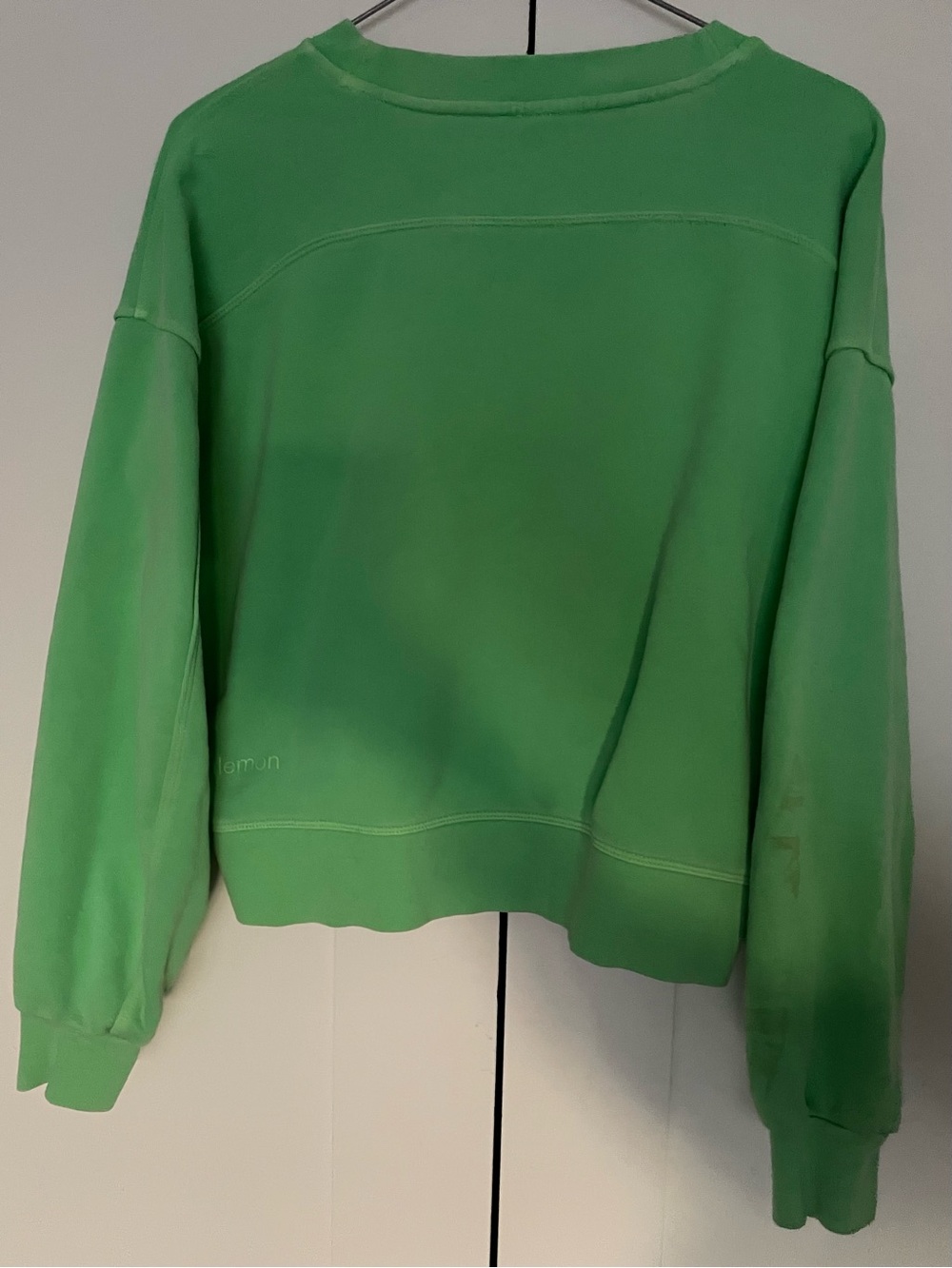 🎃Lululemon Perfectly Oversized Cropped Crew Size 6 Scream Green - Picture 3 of 7